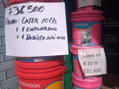 Combo látex interior/ exterior lavable +rodillo+entonador